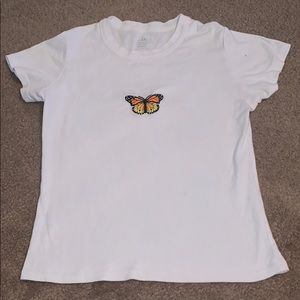 White butterfly T shirt from brandy melville